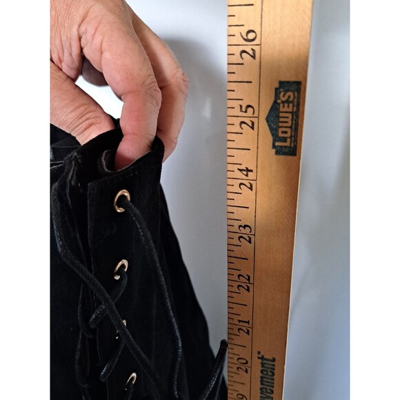 JustFab Phyllida Flat Black Over the Knee Lace Up Boots Women's Size 7 NEW NIB - Picture 5 of 10